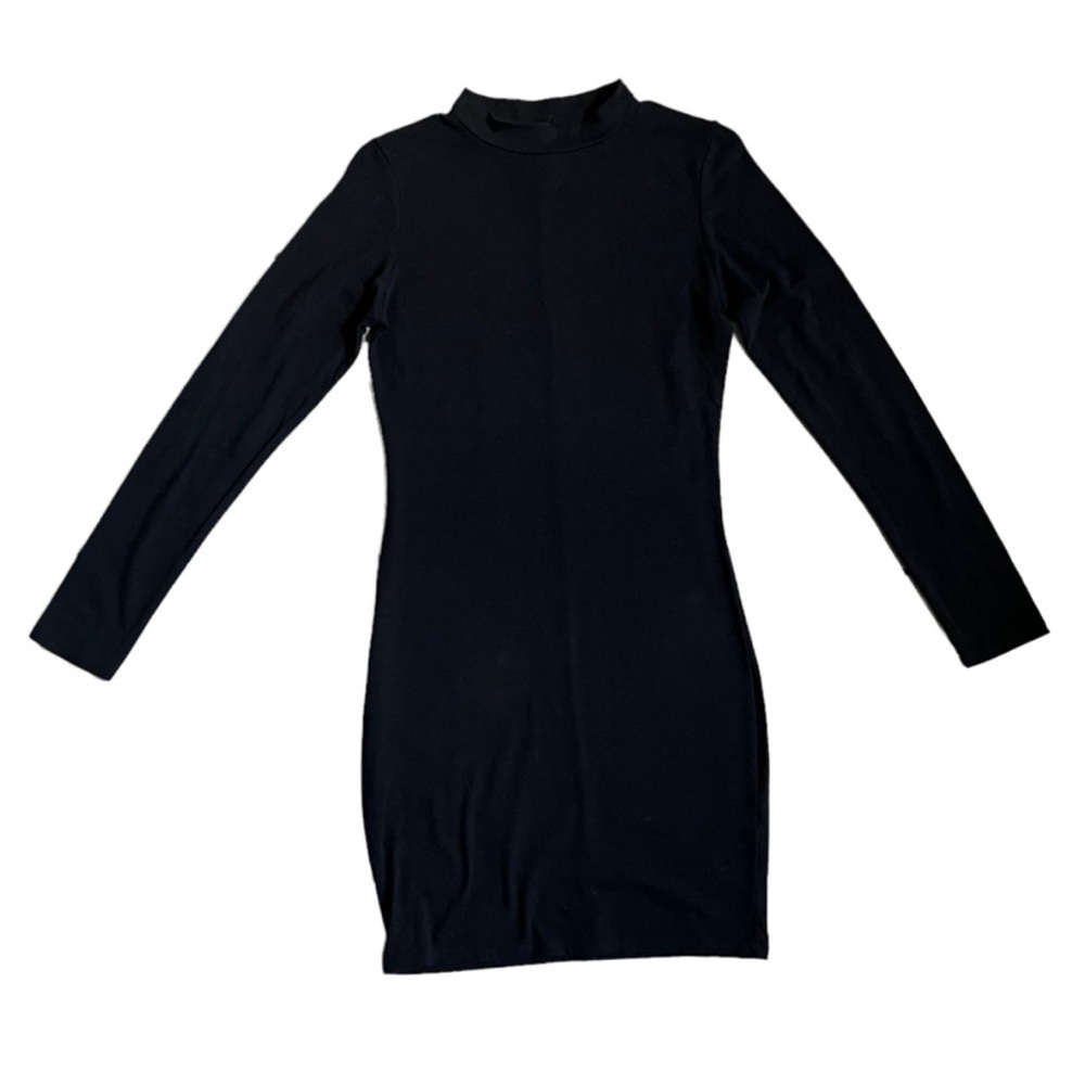 Cotton On | Black Bodycon Mock Neck Long Sleeve Stretch Dress Small